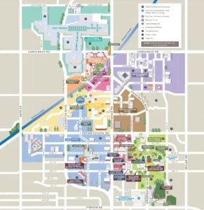 Color coded map of Old Town Scottsdale.